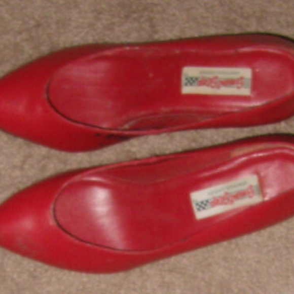 Vintage rare leather comfy pumps heels shoes